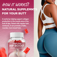Gummies véganes BBL en marque blanche ODM/OEM, complément alimentaire pour femmes, favorisant le bien-être des courbes corporelles des hanches et des fesses