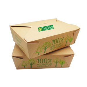 Custom Logo Disposable Biodegradable White Kraft Paper Card Board Lunch Food Takeout Take Away Packaging Sushi Togo Box