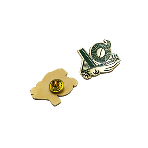 Pin de solapa metálico de esmalte duro con diseño de las Torres Petronas (Torre del Reloj) como recuerdo de aniversario, con cierre de mariposa - Product Image 4