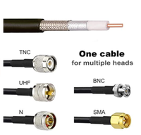 Câble coaxial RF RG58 1 conducteur avec options de connecteurs SMA, BNC, TNC, UHF, N pour applications radio
