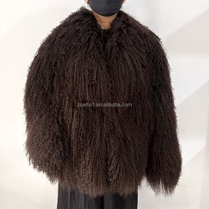 Cappotto in Vera Pelliccia di Agnello Mongolo Soffice e Caldo per Donna, Giacca in Pelle di Pecora Ricciolata per l'Inverno - Product Image 5
