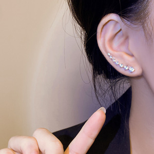 Pendientes de Aro con Circonitas Brillantes, Estilo Nicho de Latón, Sensación de Alta Gama, Lujo Ligero, Tendencia para Fiestas, Novedad 2024 - Product Image 5