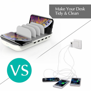 Escritorio Universal 5 puertos teléfonos móviles Multi dispositivo <span class=keywords><strong>cargador</strong></span> multifuncional Usb estación de carga inalámbrica para tableta teléfono celular - Product Image 2