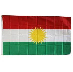 Bandiere nazionali del Kurdistan, 90x150cm campagna stampata bandiera curda in poliestere 75gsm