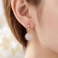 Boucles d'oreilles pendantes JIAO BLING en moissanite 1 carat, argent S925, motif tournesol, pour femme, certifiées GRA, incrustées de diamants, vente en gros