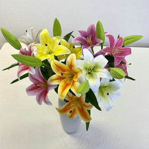 Fleurs artificielles Queyiyi 3D, lys de 30 cm à 100 cm, décoration de mariage et de maison, bouquet imperméable, accessoires - Product Image 4