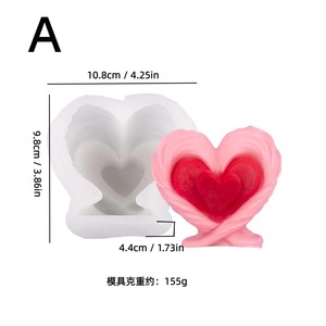 Heart Shaped Scented <b>Candle</b> Silicone <b>Mold</b> DIY Craft Resin Plaster <b>Molds</b> For Valentine'S Day - Product Image 4
