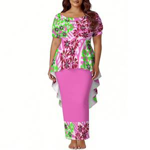 Nuovo Elegante Abito Aderente a Sirena Personalizzato, Vestito Polinesiano Puletasi, Design delle Isole del Pacifico, Abito con Maniche a Sbuffo, Abbigliamento Femminile 2 Pezzi - Product Image 3