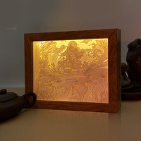Peinture décorative en papier découpé personnalisable Art Frame Painting Dragon Boat Festival Lampe de sculpture sur papier conçue avec lumière