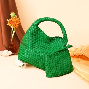 Tas Selempang Wanita Model Baru Mewah Geometris dengan Ritsleting Tunggal, Bahan PU Anyaman, Kasual, dan Fashionable - Product Image 4