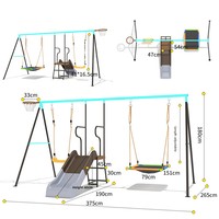 Balançoire pour enfants, balançoire double pour l'extérieur, aire de jeux pour la maternelle, balançoire multifonctionnelle pour la communauté, structure d'escalade pour la maison et la cour