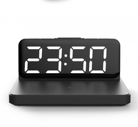 Pengisi Daya Nirkabel 2-in-1 Multifungsi 15W Pengisian Cepat dengan Jam Alarm Pengisi Daya Nirkabel Dalam Ruangan