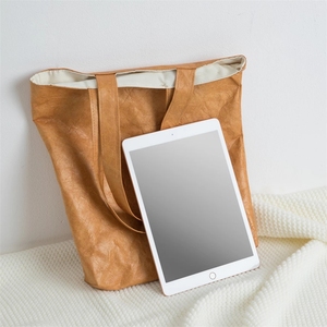 Bolsas de la compra reutilizables con logotipo personalizado Light Dupont Tyvek bolsa de papel ecológica con mango largo para la vida diaria - Product Image 6