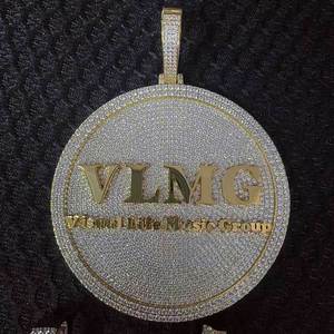 Colgante de disco con monograma personalizado, plata 925, moissanita VVS, letra, estilo Hip Hop Bling, certificado GRA, pasa la prueba de autenticidad, joyería - Product Image 4