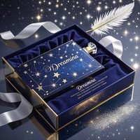 Enveloppe personnalisée bleue recyclable unique Boîte d'emballage de papier magnétique cosmétique de luxe imprimé pliable avec poignée en ruban pour cadeau personnalisé