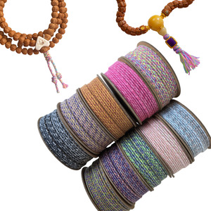 Cordon de bijouterie en polycoton fritté 37 couleurs, 1,5 mm, fil à perler, cordon accessoire à âme filée - Product Image 2