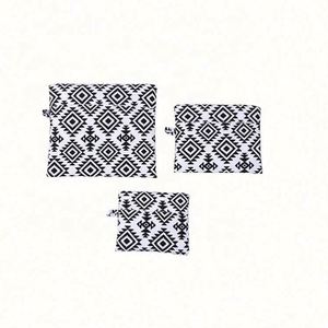 Nuevo Set de 3 Organizadores de Equipaje Plegables de Poliéster con Patrón Geométrico y Cierre de Cremallera - Product Image 6