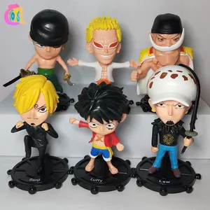 Diskon besar satu bagian Luffy Zoro generasi ke-5 set hadiah dekorasi mobil liontin mainan tokoh aksi untuk anak-anak