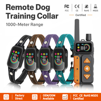 Collier de dressage pour chien étanche rechargeable à distance de 1000 m, nouvelle puce de reconnaissance des aboiements améliorée, certification complète OEM/OEM
