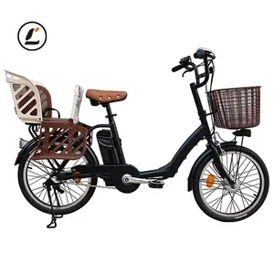 Vélo électrique de haute qualité avec siège arrière pour bébé, bicyclette motorisée, 3 vitesses, pas cher