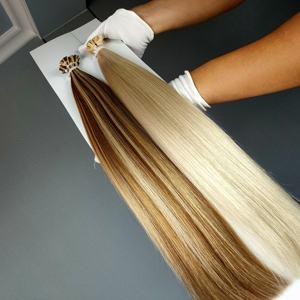 Extensiones de cabello humano Jasmine Beauty Private Label Italian K tip 100% Remy con punta plana de queratina, doble trama. - Product Image 2