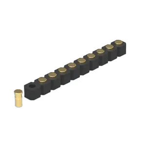3.00mm Female H2.5mm Plane contact Single Row Straight SMT spring loaded pogo pin connector
