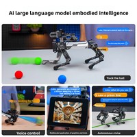 Raspberry Pi 5, Perro Mecánico de Cuatro Patas con Visión Artificial, Brazo Robótico de Gran Tamaño con Reconocimiento de Voz Inteligente CM5