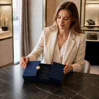 Boîte cadeau rigide à double porte personnalisée avec impression de logo pour bijoux et emballage cadeau haut de gamme