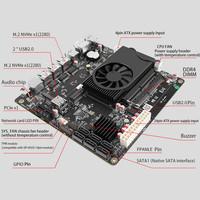 J6412 NAS Motherboard J6413 2 * Inte1 I226-V Lan 1 * main2 * NVMe 6 * SATA3.0 2 * DDR4 1 * PCIe Router lembut 2.5G Mainboard Mini