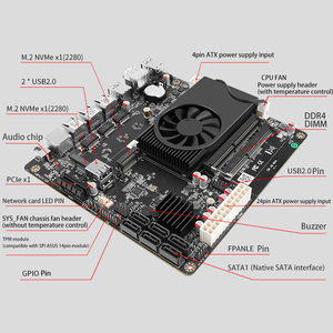 J6412 NAS-Motherboard J6413 2 * Inte1 I226-V Lan 1 * RTL8125BG 2 * NVMe 6 * SATA 3.0 2 * DDR4 1 * PCIe Soft Router 2.5G Mini ITX <span class=keywords><strong>Mainboard</strong></span> - Product Image 3