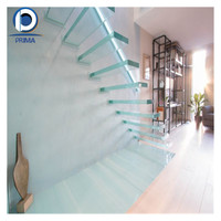 Escalier flottant cantilever Prima, sur mesure, moderne, intérieur, avec support dissimulé, pour villa, décoration intérieure.