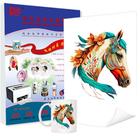 20 Hojas de Papel de Transferencia para Calcomanías por Transferencia de Agua A4 para Impresoras de Inyección de Tinta/Papel Transparente Blanco Compatible con Impresoras Láser Personalizadas