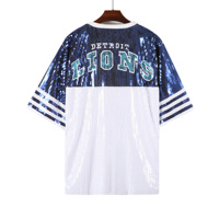 Maillot de football américain pour les Detroit Lions, robe en jersey à paillettes, t-shirt robe en jersey