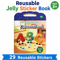 Autocollants en silicone en forme de lettres de l'alphabet ABC, réutilisables et lavables, pour les enfants, apprentissage précoce, activité éducative, jouet