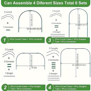 6 ensembles de cerceaux de <span class=keywords><strong>serre</strong></span> pour lits surélevés, cerceaux de jardin détachables, tunnel de jardin sans rouille pour tissu de jardin, cerceaux de jardin - Product Image 5