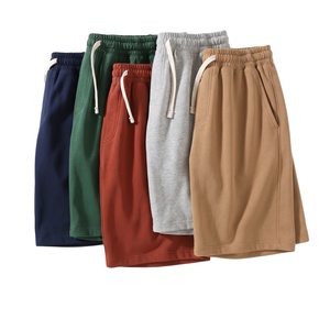 Pantalones cortos deportivos transpirables de verano a bajo precio con cordón ajustable y bolsillos laterales, pantalones cortos casuales de algodón color caqui personalizados para hombre. - Product Image 1