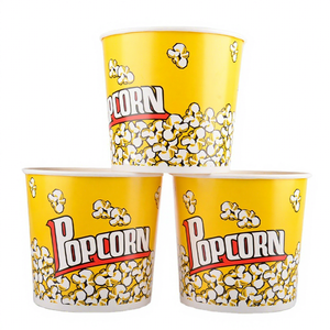 64オンスポップコーンバケット使い捨て再利用可能なプリント映画館ポップコーン浴槽 - Product Image 1