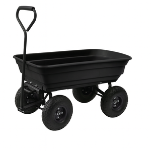 Chariot de jardin pliable en polyéthylène 37x8.27x20 pouces avec pneus pneumatiques de 10 pouces à dégagement rapide breveté, capacité de 600 lb pour transporter terre, paillis et gravier ODGGAR025 - Product Image 6