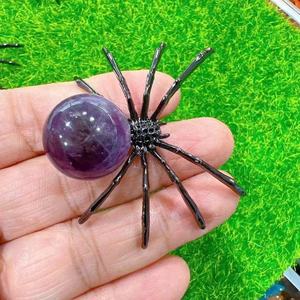Sfera di cristallo su misura con <span class=keywords><strong>cristalli</strong></span> di ragno spirituale sfera di cristallo ragno per Halloween Fengshui ornamento - Product Image 1