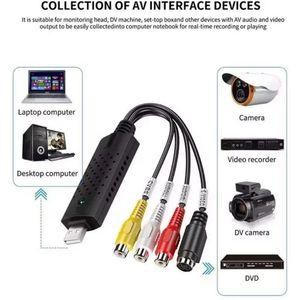 Tarjeta Capturadora de Video USB Easy Cap, Conversor de VHS, VCR, Mini DV, Hi8, DVD a Digital, RCA/S-video a USB 2.0, Captura de Audio y Video - Product Image 5