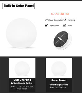 आउटडोर गोलाकार लैंप छुट्टी सजावट स्तंभ रोशनी सौर गार्डन लाइट आरजीबी रंगीन राउंड जलरोधक परिवेशी रोशनी - Product Image 4