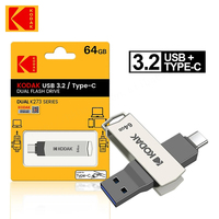 Unidad Flash USB Kodak 3.2 de 32 GB Tipo C OTG Dual K273 Mini Pendrive Metálico U-disk Portátil 2 en 1 256 GB 64 GB 128 GB