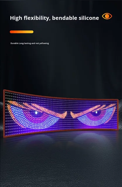 Devil's Eye 24V 0.3W Blinking Dynamic Car Light & Sticker Devil Eyes Light for Small Sedan Car Rear Window Decoration