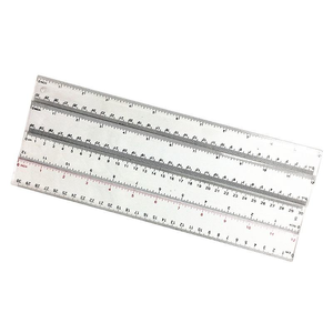 Règle en plastique transparent 12 pouces/30cm-Outil de mesure de précision pour l'école, le bureau, l'ingénierie et l'échelle de centimètre de <span class=keywords><strong>dessin</strong></span> d'art - Product Image 2