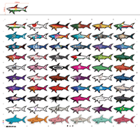 Autocollants Décoratifs 3D Imperméables Paul Et Shark pour Bricolage Tendance, Mobile, Bagages, Tablette et Réfrigérateur