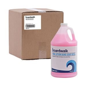 Savon liquide en lotion rose doux Boardwalk 1 gallon 4/carton Parfum agréable Distributeur de liquide - Product Image 1