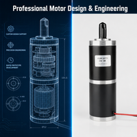 Moteur à engrenages planétaires Faradyi à couple élevé 26 Nm 52 mm DC 24 V avec frein électromagnétique, moteur réducteur à balais pour ventilateur et applications robotiques