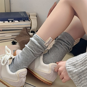 Women's Slouch Socks Solid Color Cotton Breathable Korean Style Loose Cuff Autumn Casual Socks - Product Image 3