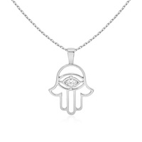 Milskye Offre Spéciale femmes bijoux 18k or plaqué 925 argent marquise zircon hansa main pendentif collier