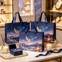 Sac en papier haut de gamme à thème zodiacal avec poignée en ruban gaufré 3D, sac de shopping écologique personnalisé avec logo imprimé